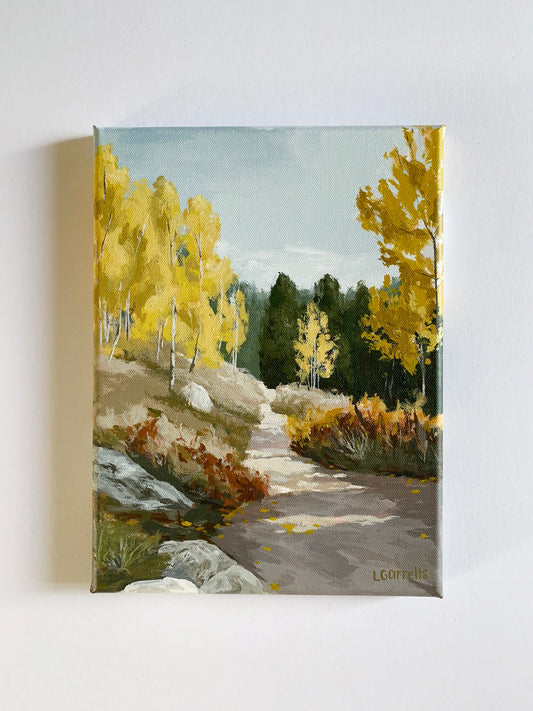 Mountain Aspen trees original painting Grand Teton